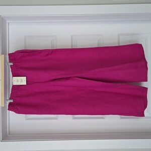 NWT H&M Fushia Pink Wide-Leg Cropped Pants, Size L